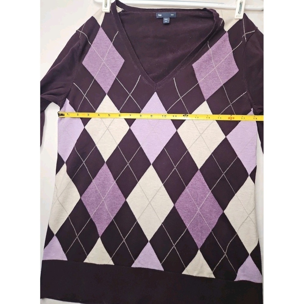Gap Y2K‎ Argyle Shirt Academia Purple XL Long Sleeve - Picture 4 of 6